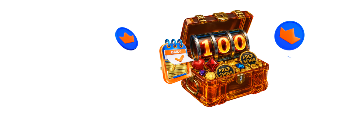 Foreground treasure chest artwork for the Daily Quest banner